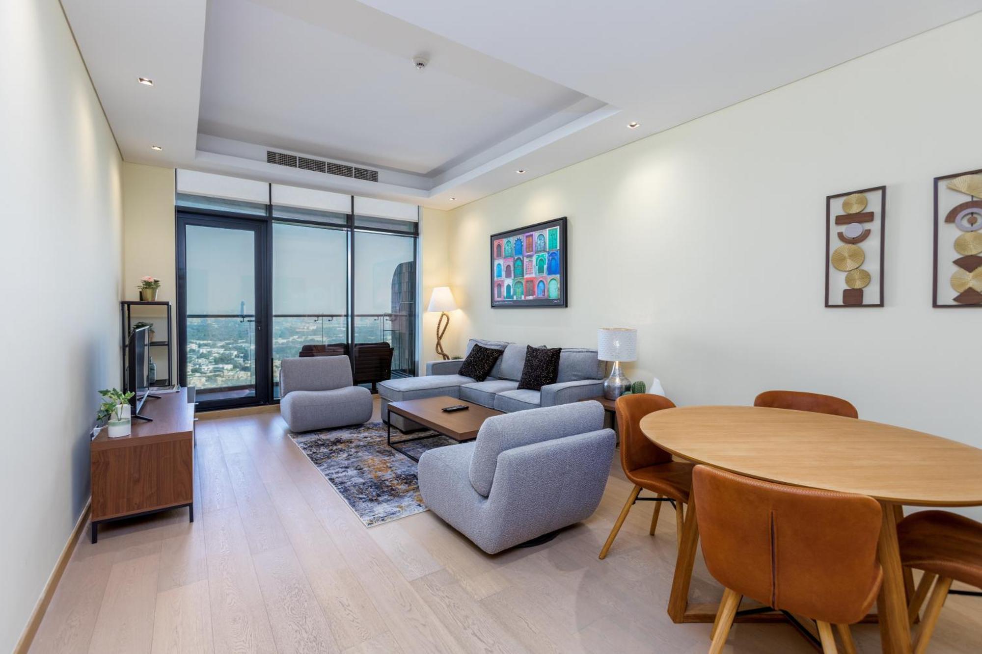 Modern 1Br Apartment, High Floor, Near Dubai Mall Exterior foto
