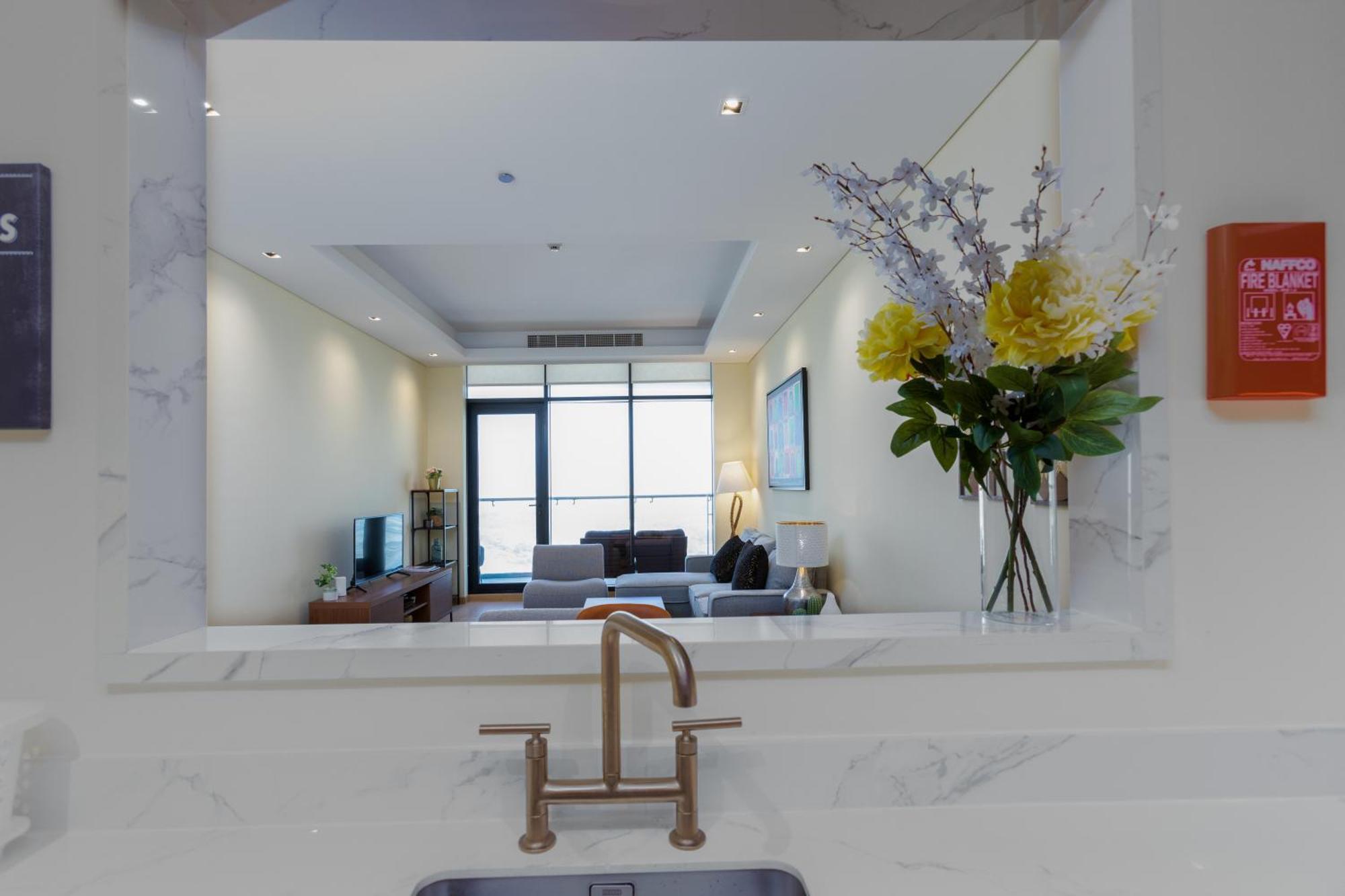 Modern 1Br Apartment, High Floor, Near Dubai Mall Exterior foto